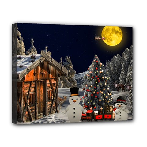 Christmas Landscape Deluxe Canvas 20  X 16  