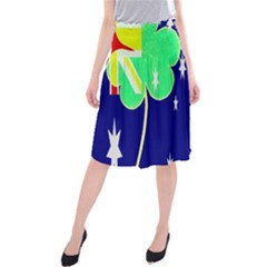 Irish Australian Australia Ireland Shamrock Funny St Patrick Flag Midi Beach Skirt