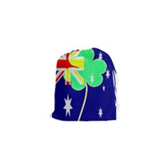 Irish Australian Australia Ireland Shamrock Funny St Patrick Flag Drawstring Pouches (xs)  by yoursparklingshop