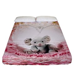 Elephant Heart Plush Vertical Toy Fitted Sheet (california King Size)