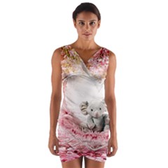 Elephant Heart Plush Vertical Toy Wrap Front Bodycon Dress