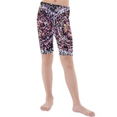 Mosaic Colorful Abstract Circular Kids  Mid Length Swim Shorts