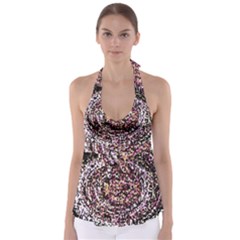 Mosaic Colorful Abstract Circular Babydoll Tankini Top by Amaryn4rt