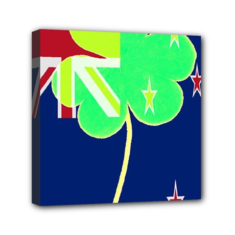 Irish Shamrock New Zealand Ireland Funny St Patrick Flag Mini Canvas 6  X 6  by yoursparklingshop