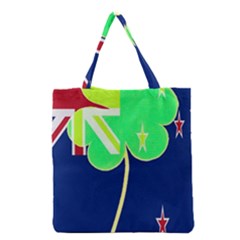 Irish Shamrock New Zealand Ireland Funny St Patrick Flag Grocery Tote Bag by yoursparklingshop