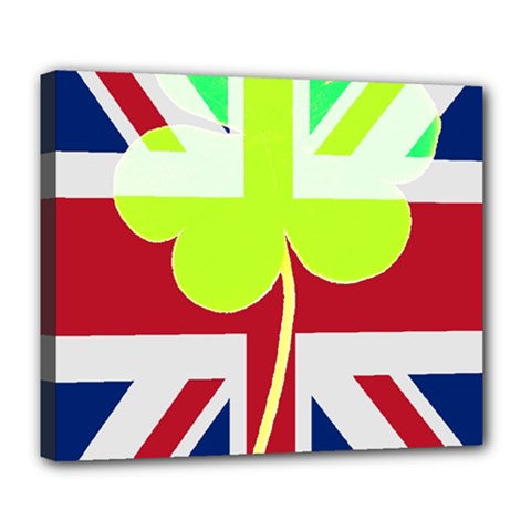 Irish British Shamrock United Kingdom Ireland Funny St  Patrick Flag Deluxe Canvas 24  X 20   by yoursparklingshop