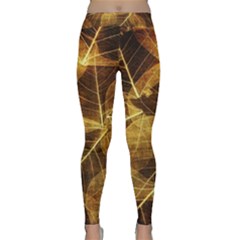 Leaves Autumn Texture Brown Classic Yoga Leggings by Amaryn4rt