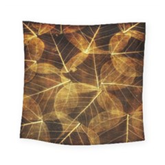 Leaves Autumn Texture Brown Square Tapestry (small) by Amaryn4rt