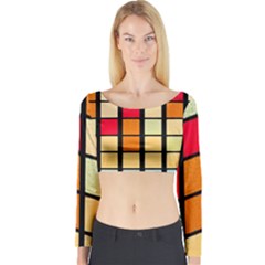 Mozaico Colors Glass Church Color Long Sleeve Crop Top by Amaryn4rt