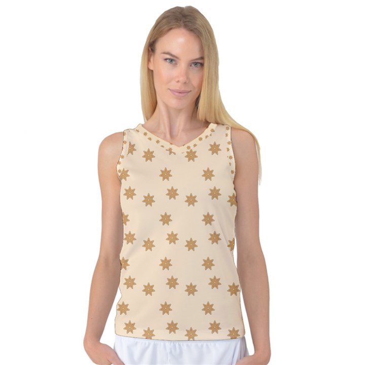 Pattern Gingerbread Star Women s Basketball Tank Top