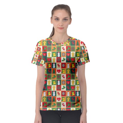 Pattern Christmas Patterns Women s Sport Mesh Tee by Amaryn4rt