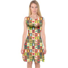 Pattern Christmas Patterns Capsleeve Midi Dress by Amaryn4rt