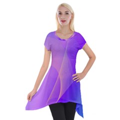 Vector Blend Screen Saver Colorful Short Sleeve Side Drop Tunic by Amaryn4rt