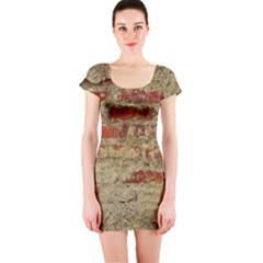 Wall Plaster Background Facade Short Sleeve Bodycon Dress by Amaryn4rt