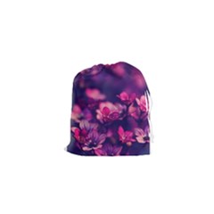 Blurry Violet Flowers Drawstring Pouches (xs)  by Brittlevirginclothing