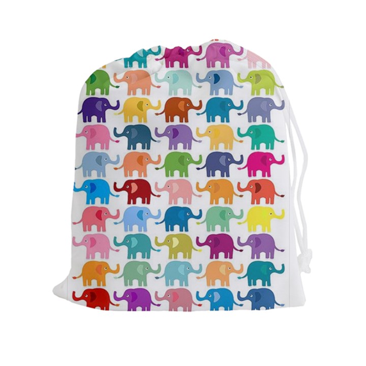 Lovely colorful mini elephant Drawstring Pouches (XXL)