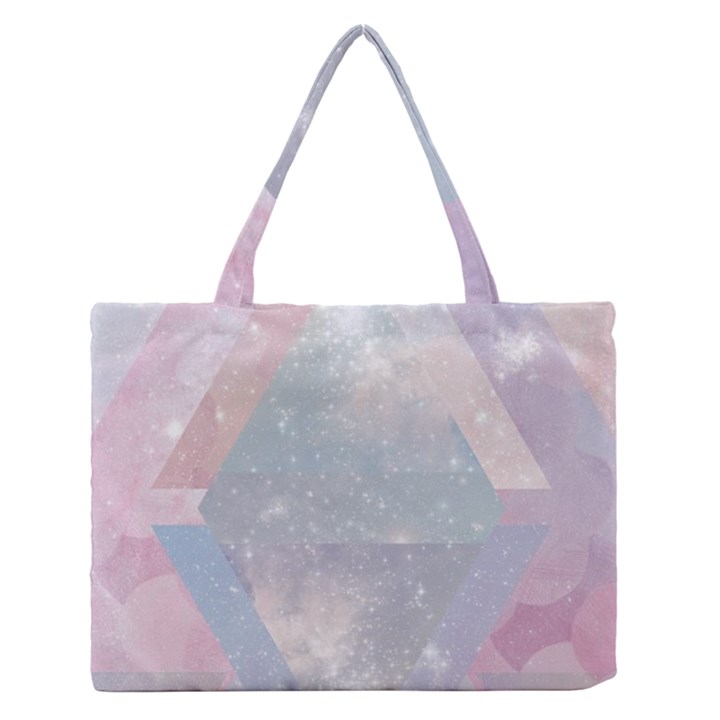 Colorful pastel crystal Medium Zipper Tote Bag