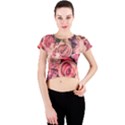 Beautiful pink roses  Crew Neck Crop Top View1