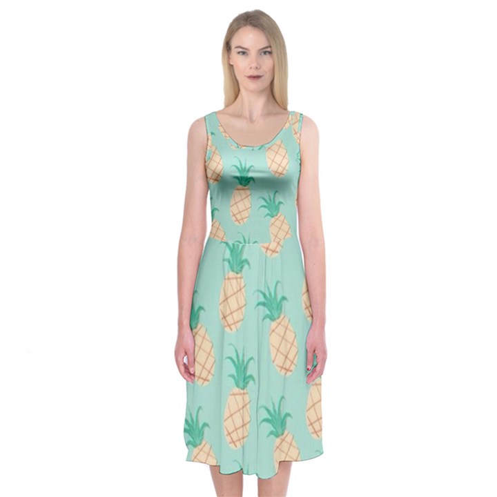 Cute pineapple Midi Sleeveless Dress