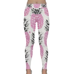 Cute Pink Pineapple  Classic Yoga Leggings by Brittlevirginclothing