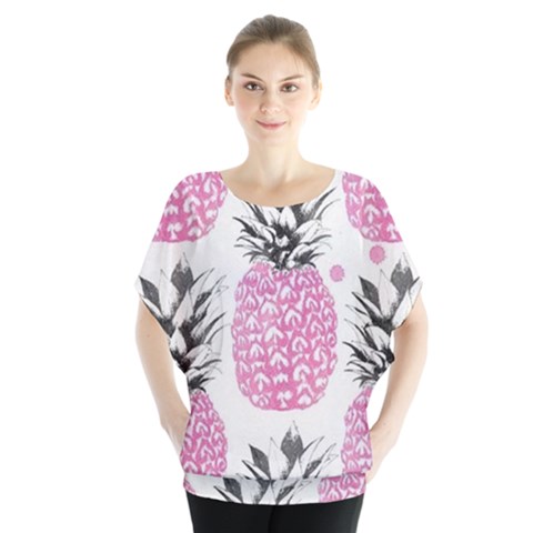 Cute Pink Pineapple  Blouse by Brittlevirginclothing