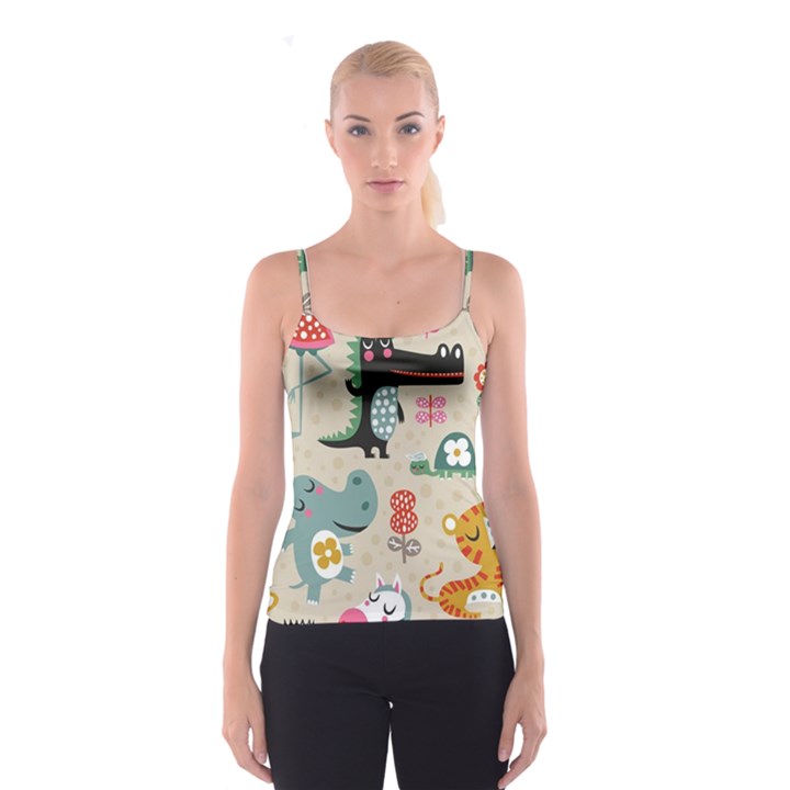 Cute cartoon animals Spaghetti Strap Top