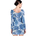 Blue flowers Long Sleeve Velvet Bodycon Dress View2