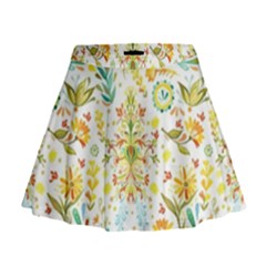 Pastel Flowers Mini Flare Skirt