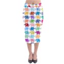 Colorful small elephants Velvet Midi Pencil Skirt View1