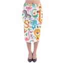 Cute cartoon animals Velvet Midi Pencil Skirt View1