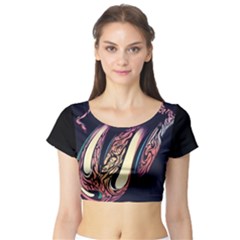 The Rolling Stones Glowing Short Sleeve Crop Top (tight Fit) by Brittlevirginclothing