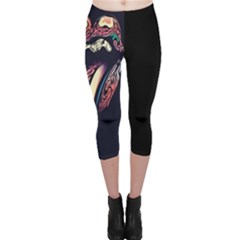 The Rolling Stones Glowing Capri Leggings  by Brittlevirginclothing