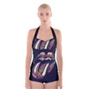 The rolling stones glowing Boyleg Halter Swimsuit  View1