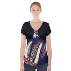 The Rolling Stones Glowing Short Sleeve Front Detail Top by Brittlevirginclothing