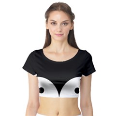 Cute Pinguin Short Sleeve Crop Top (tight Fit) by Brittlevirginclothing