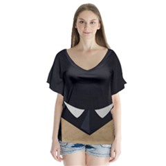 Batman  Flutter Sleeve Top by Brittlevirginclothing