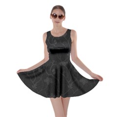 Dark Silvered Flower Skater Dress by Brittlevirginclothing