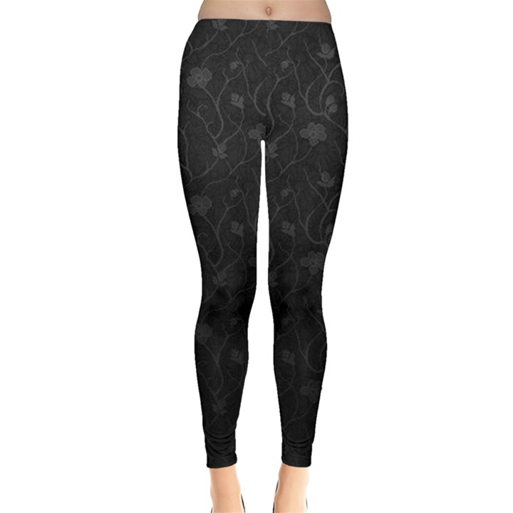 Dark silvered flower Leggings 