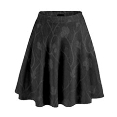 Dark Silvered Flower High Waist Skirt by Brittlevirginclothing