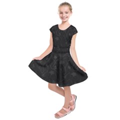 Dark Silvered Flower Kids  Short Sleeve Dress by Brittlevirginclothing