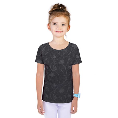 Dark Silvered Flower Kids  One Piece Tee by Brittlevirginclothing