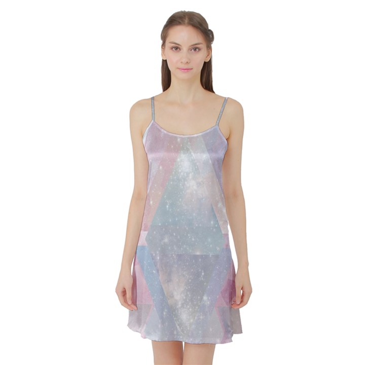 Pastel colored crystal Satin Night Slip