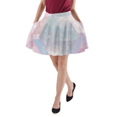 Pastel Colored Crystal A-line Pocket Skirt by Brittlevirginclothing