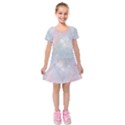 Pastel colored crystal Kids  Short Sleeve Velvet Dress View1