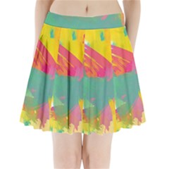 Paint Brush Pleated Mini Skirt by Brittlevirginclothing