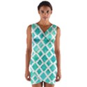 Blue mosaic Wrap Front Bodycon Dress View1