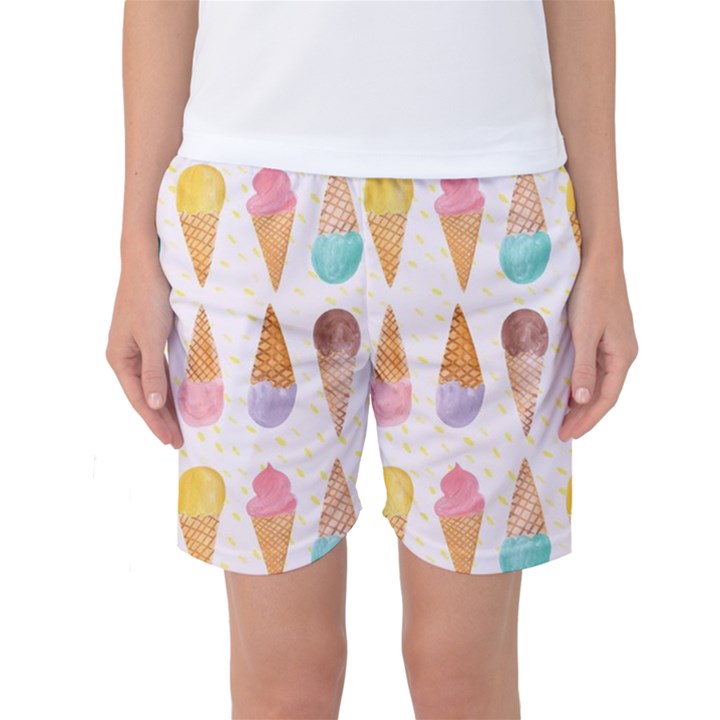 Cute ice cream Women s Basketball Shorts