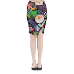 Japanese Inspired  Midi Wrap Pencil Skirt by Brittlevirginclothing