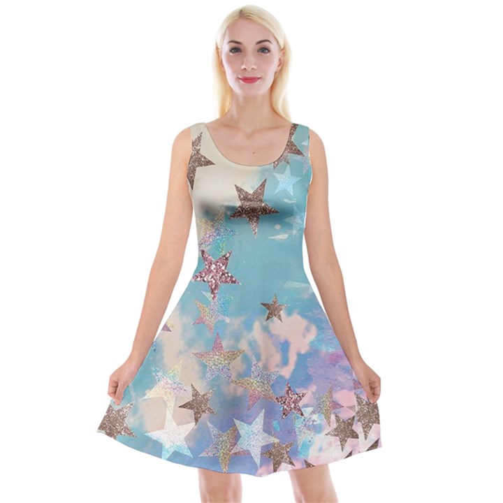 Pastel stars Reversible Velvet Sleeveless Dress