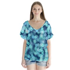 Blue Light  Flutter Sleeve Top by Brittlevirginclothing